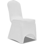 Housse pour chaise - blanc - 50 pi�ces - extensible - lavable - int�rieur