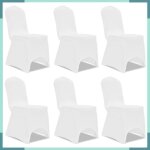 Housse blanche extensible pour chaise 6 pi�ces - fhe241197