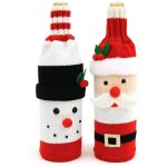 Housse de bouteille de vin - nol - dcoration de fte - rouge - 2 pices - artisanale