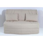 Housse bz 140x190 matelasse beige lino