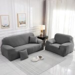 Housse de canap 2 places * 1 + housse de fauteuil * 1 - haute lasticit - couleur unie - offrez 1 piece ...