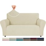 Housse canapé 2 places - universelle - extensible - beige Housse canapé 2 places - universelle - extensible - beige
