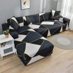 Housse canap dangle 3 places + 2 places extensible couverture de canap en forme de l pour canap de ...
