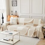 Housse de canap� en chenille - vetobiol - kaki - 180x260 cm - anti - boulochage - antid�rapante - r�sistant ...