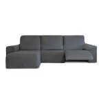 Housse de canap dangle relax multi - lastique accoudoir court angle  gauche butn e16 gris fonc