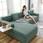 Housse de canap en l housse de canap lastique anti - chat et anti - rayures pour 2 + 3 personnes (vert) ...
