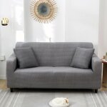 Housse de canap� - noname - extensible 3 places - gris - anti - poussi�re - design contemporain