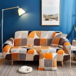 Housse de canap� - extensible 3 places - color� - 190 - 230cm - anti - d�rapante