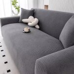 Housse de canap� extensible jacquard - mhy� - 235 - 300 cm - gris - protection anti - rayures - imperm�able ...