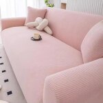 Housse de canap� extensible jacquard - mhy� - 235 - 300 cm - rose - protection anti - rayures - imperm�able ...
