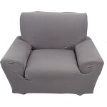Housse de canap� extensible rev�tement de canap� (1 placegris) housse de fauteuil meuble sofa protection ...