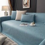 Housse de canap� imperm�able entretien facile minimaliste unie anti - griffures chiens / chats bleu clair ...