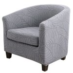 Housse de canapé jacquard feuille housse de protection pour fauteuil de club - très extensible - amovible ... Housse de canapé jacquard feuille housse de protection pour fauteuil de club - très extensible - amovible ...