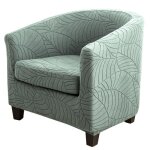 Housse de canapé jacquard feuille housse de protection pour fauteuil de club - très extensible - amovible ... Housse de canapé jacquard feuille housse de protection pour fauteuil de club - très extensible - amovible ...