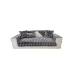 Housse de canap� en peluche douce 90x240 cm gris jet� de canap� antid�rapant �pais et moelleux protection ...