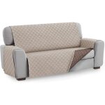 Housse de canapé - malu - taille 2 places - beige - réversible - matelassée Housse de canapé - malu - taille 2 places - beige - réversible - matelassée