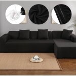 Housse de canap de protection 3 + 2 places en l dangle en polyester couverture lastique de sofa pour ...