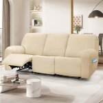 Housse canap relax 3 placeshousses de canap housse de chaise longue shiwares sofa cover blanc ivoire ...