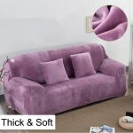 Housse de canapé velours 3 places 190 - 230cm Élastique spandex revêtement de canapé Épais violet Housse de canapé velours 3 places 190 - 230cm Élastique spandex revêtement de canapé Épais violet