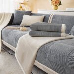 Housse de canap� en velours - vetobiol - 90x160 cm - gris - antid�rapante - microdaim - lavable en machine ...