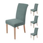 Housses de chaise - non spécifié - 4 pièces - extensible - polyester - vert clair Housses de chaise - non spécifié - 4 pièces - extensible - polyester - vert clair