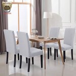 Housse de chaise blanc 6 pi�ces stretch couverture de chaise extensible housse pour chaise haute de salle ...