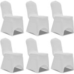 Housse pour chaise - blanche - 6 pièces - extensible - lavable - salle à manger Housse pour chaise - blanche - 6 pièces - extensible - lavable - salle à manger