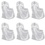 Housse de chaise - vidaxl - 6 pièces - blanc - rond - déhoussable Housse de chaise - vidaxl - 6 pièces - blanc - rond - déhoussable
