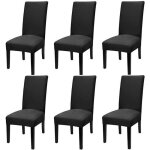 Housses de chaise extensibles - noir[484] - lot de 6 - gris