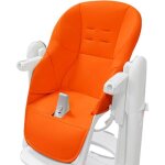Housse de chaise haute - remplacement - cuir pu - orange - d�houssable - lavable