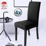 Housse de chaise noir 4 pièces stretch couverture de chaise extensible housse décor pour chaise haute ... Housse de chaise noir 4 pièces stretch couverture de chaise extensible housse décor pour chaise haute ...