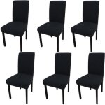 Housse de chaise - noname - lot de 6 - extensible - lavable - moderne - noir Housse de chaise - noname - lot de 6 - extensible - lavable - moderne - noir