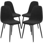 Housses de chaises salle à manger scandinaves extensible imperméable - lot de 4 - noir Housses de chaises salle à manger scandinaves extensible imperméable - lot de 4 - noir