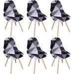Housses de chaise - scandinave - lot de 6 - gris - extensibles - dhoussables