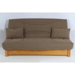 Housse clic clac 120x190 matelasse marron taupe