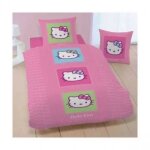 Housse de couette 1 place - hello kitty - 140x200 cm - 100% coton - taie doreiller incluse