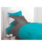 Housse de couette - atmosphera - turquoise - 140 x 200 cm - 100% coton - lavable � 60�