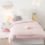 Parure de couette 140 x 200 chat rversible 100% coton / 57 fils / cm