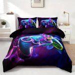 Housse de couette 140x200 manette de jeu housse de couette enfant gar�on fille ado game adulte parure ...