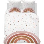 Housse de couette 140x200cm enfant 1 personne fille arc - en - ciel parure de lit imprim�e motif microfibre ...