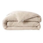 Housse de couette 140x200cm gaze de coton tiss� ray� beige - romelia