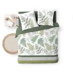 Housse de couette + 2 taies gaze de coton 220 x 240 cm verveine