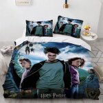 Housse de couette 200x200cmharry potter hogwarts cole de magie parure de lit avec fermeture clair douce ...