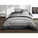Housse de couette 220x240 + 2 taies - pur coton 57 fils - yuma gris