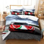 Housse de couette 220x240 + 2 x taie doreiller 65x65cm - microfibre parure de lit adulte - voiture de ...