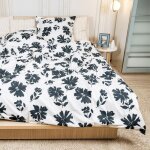 Housse de couette 220x240 cm avec 2 taies doreiller 63x63 cm ? parure de lit en coton doucefermeture ...