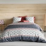 Parure de lit - sergio - housse de couette 220x240 cm - 100% coton - 2 taies 65x65 cm - oeko - tex