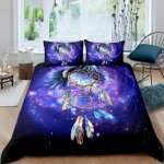 Housse de couette 220x240 cm adulte ado enfant ciel toil - attrape - rves parure de lit avec 2 taies ...