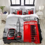 Housse de couette - londres - cabine tlphonique - icne culturelle - angleterre - royaume - uni