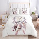 Housse de couette 220x240 cm fille plume parure de lit en microfibre avec fermeture clair + 2 taies ...